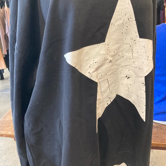 Plus size mono b black sweatshirt with single antique star on front - Picture 10 of 12